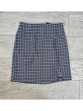 Women's Wild Fable Mini Skirt Size 0 Checkered Multicolors Slit Preppy Plaid